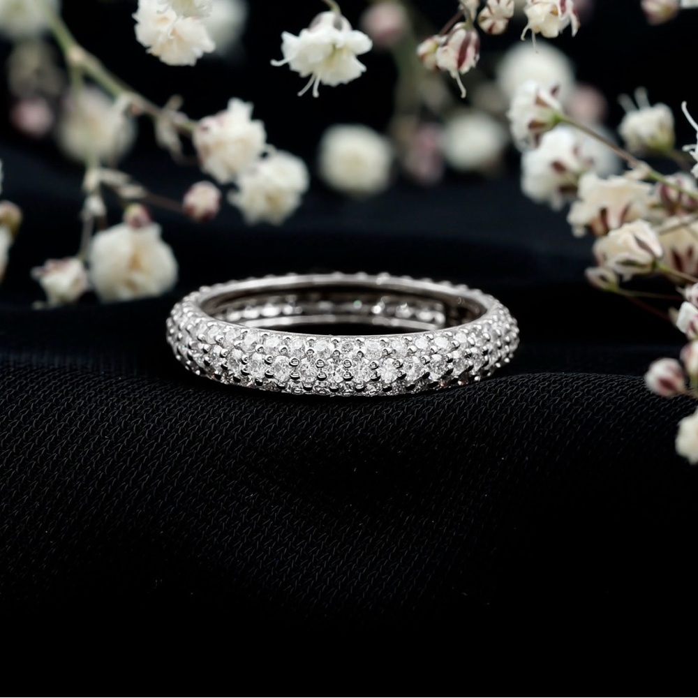14kt White Gold 3ct Moissanite Eternity Ring